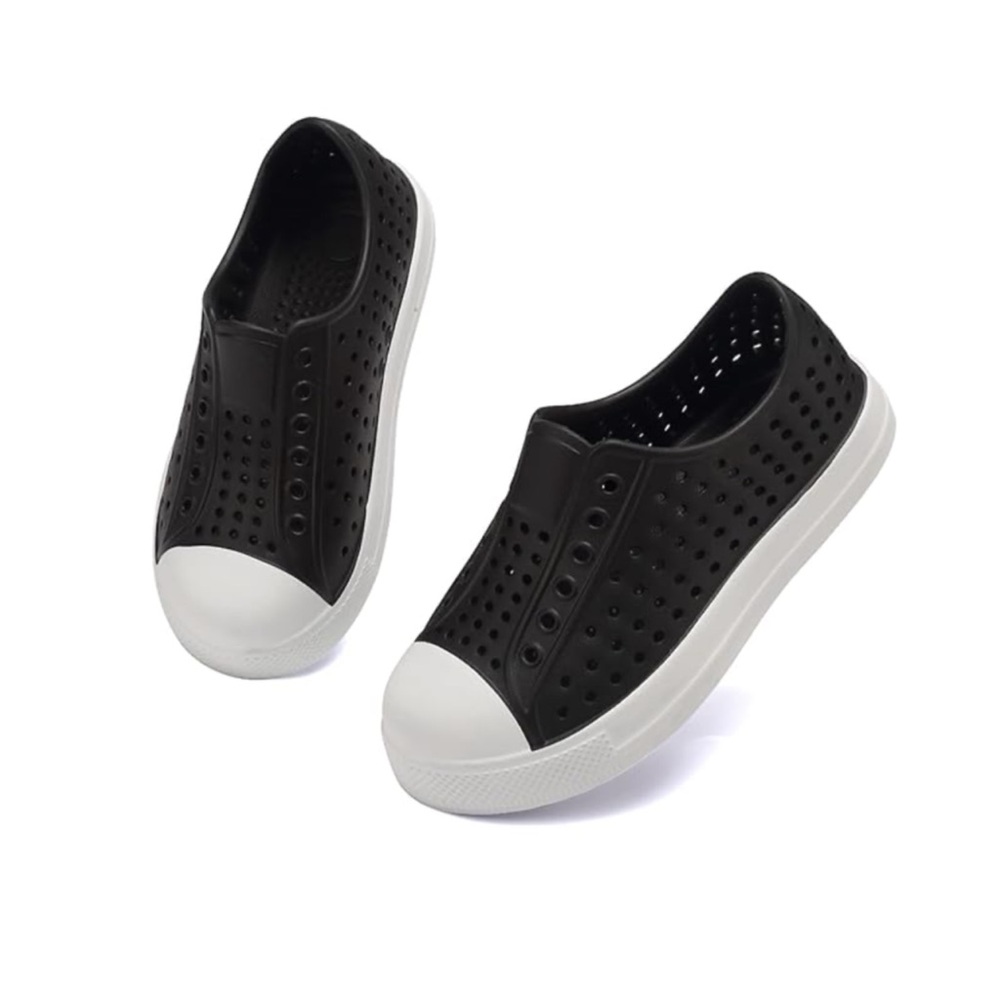 Native Jefferson Black & White Water-Friendly Slip-on Sneaker Toddler 6